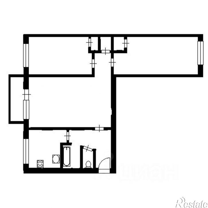 3-комн квартира улица Чкалова, 35,  д. 35