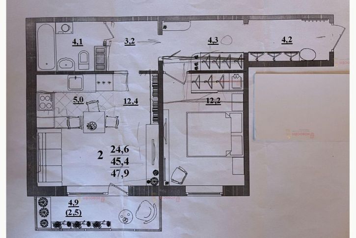 2-комн квартира Емлина 29А