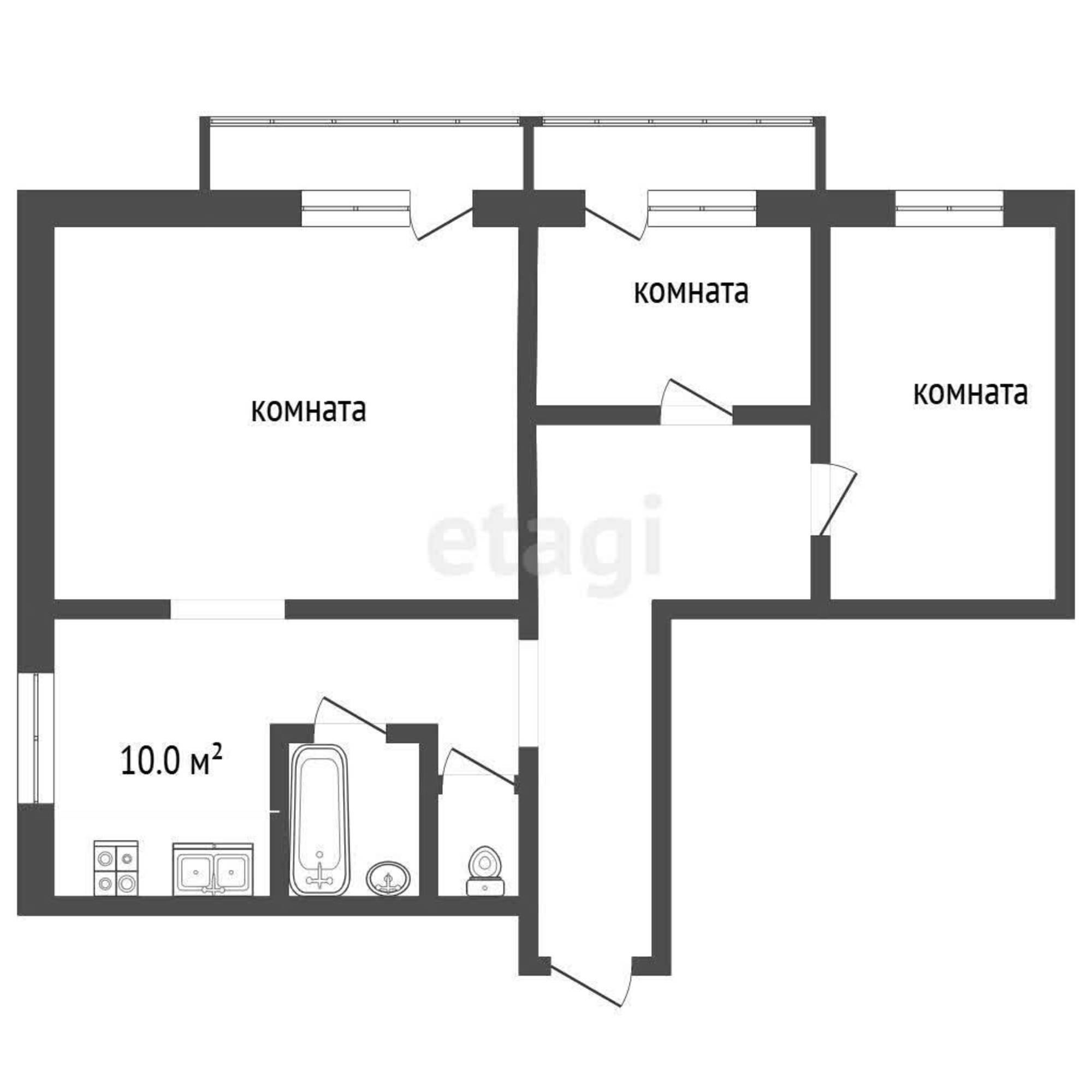 Купить квартиру за 7 500 000 рублей на Береговая улица