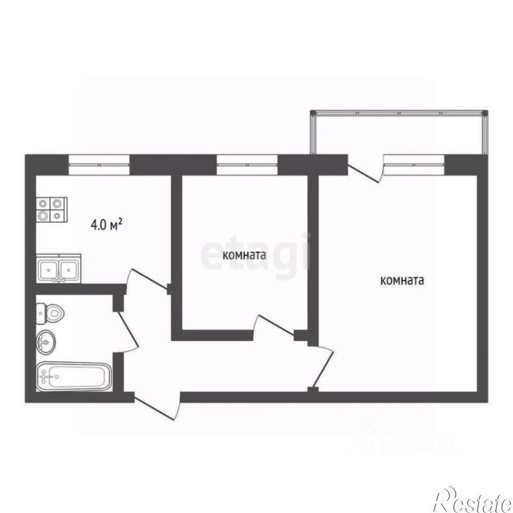 2-комн квартира ул Строителей, 14,  д. 14