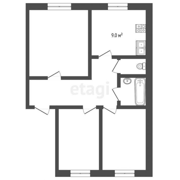 3-комн квартира улица Чкалова