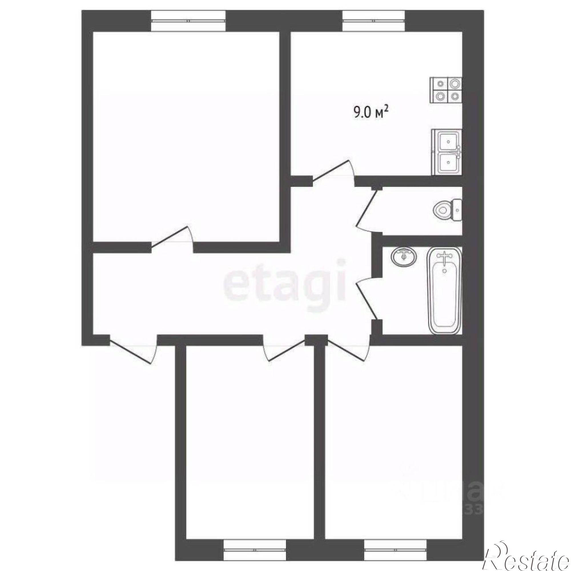 Купить квартиру за 6 990 000 рублей на ул Чкалова, 44А