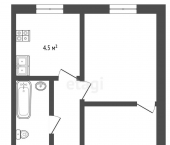 2-комн, 42.3кв м, этаж 1/5 улица Малышева