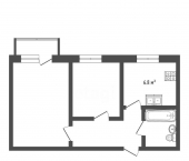 2-комн, 36.9кв м, этаж 6/6 проспект Космонавтов