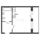 1-комн, 28.2кв м, этаж 4/5 улица Трубников