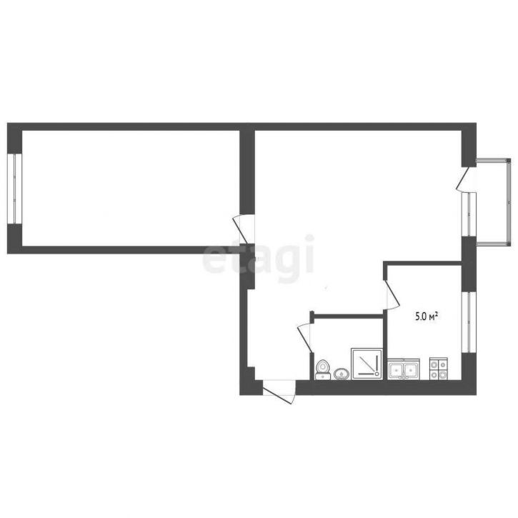 2-комн квартира проспект Космонавтов