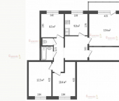 4-комн, 73кв м, этаж 3/9 Космонавтов 3/а
