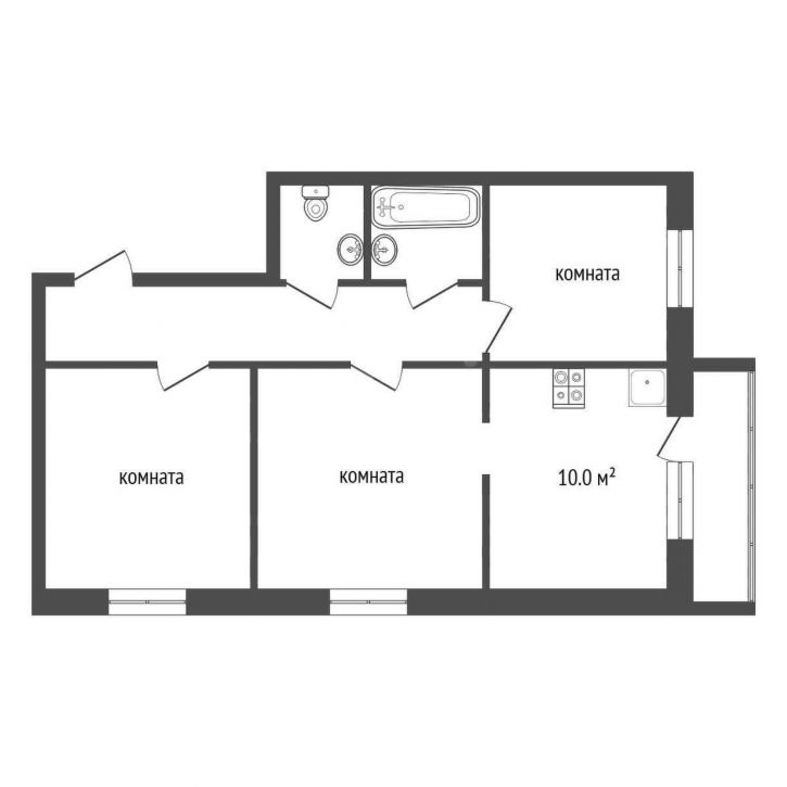 3-комн квартира улица Папанинцев