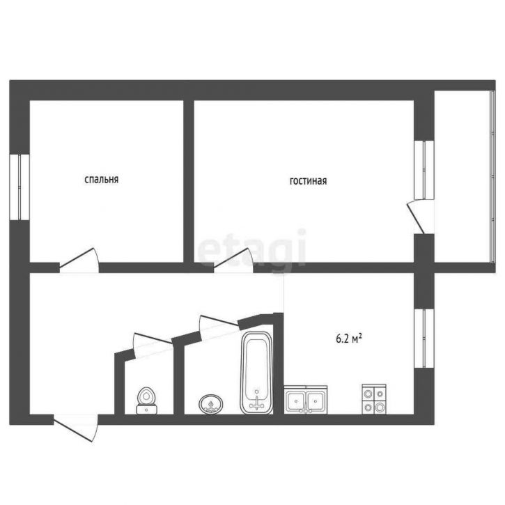 2-комн квартира улица Сакко и Ванцетти