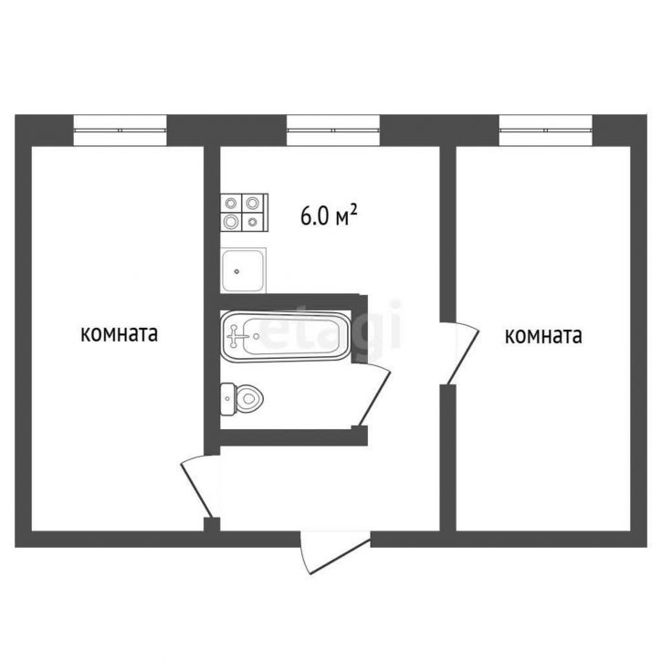 2-комн квартира улица Ленина