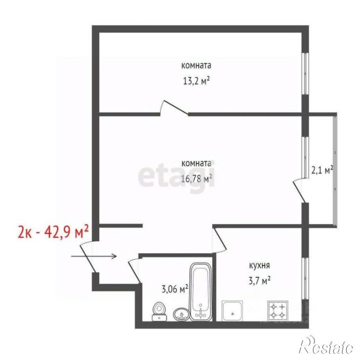 2-комн квартира проспект Космонавтов, 4,  д. 4