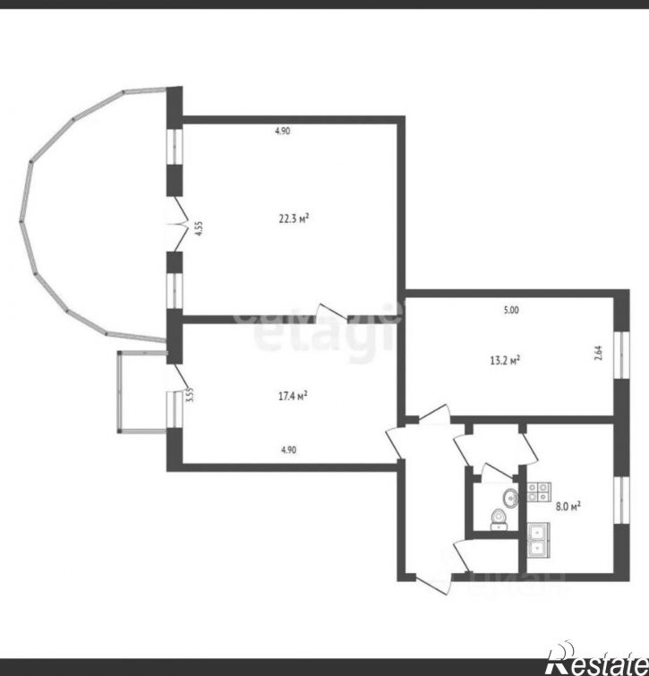 3-комн квартира ул Володарского, 5,  д. 5