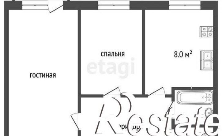 2-комн квартира Береговая улица, 50,  д. 50